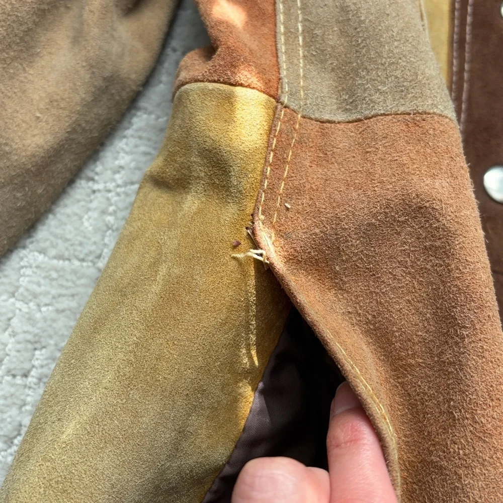 Vintage multicolored suede jacket by suburban international - Picture 9 of 9